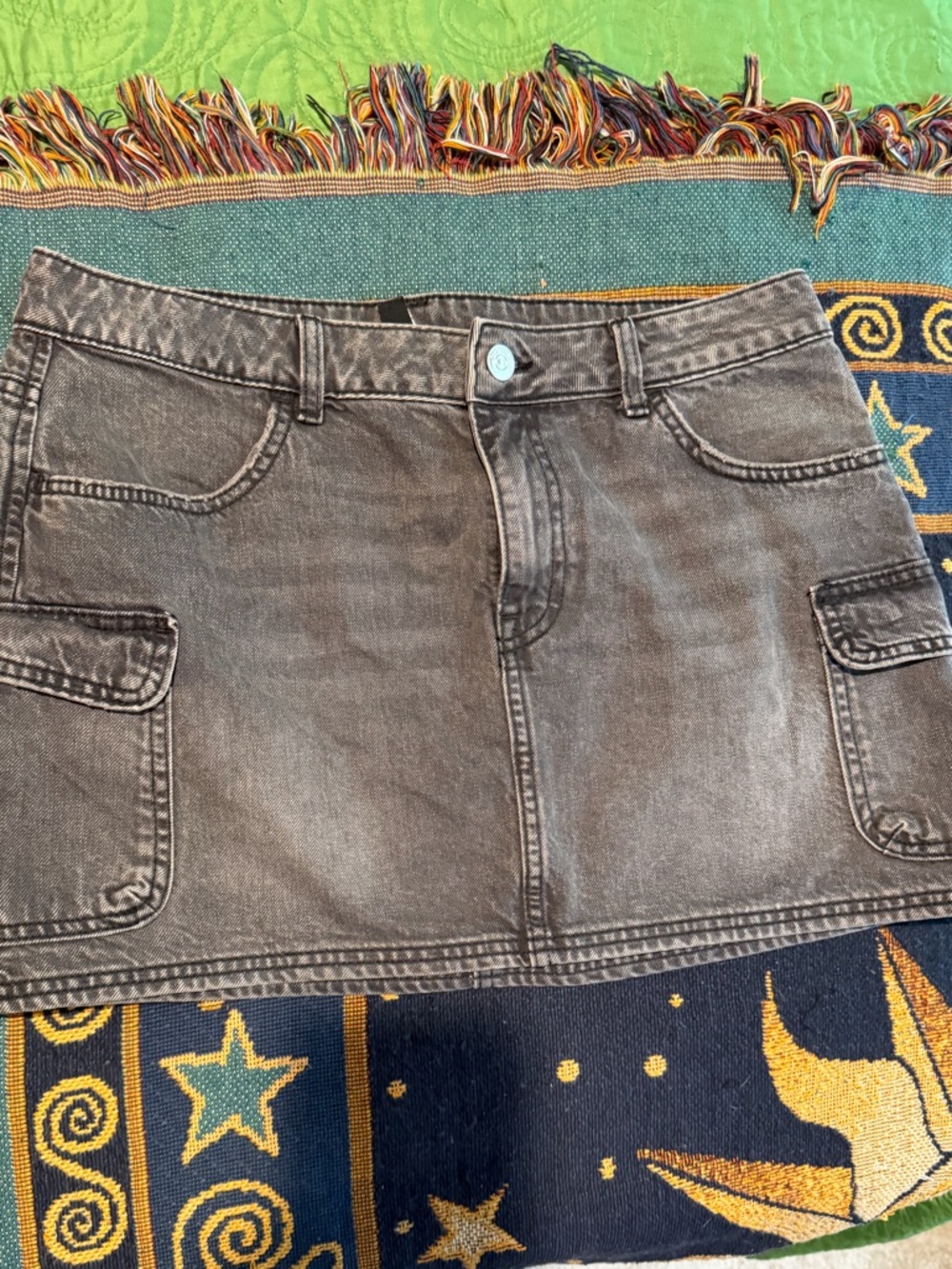 Divided Faded Black Cargo Mini Skirt
